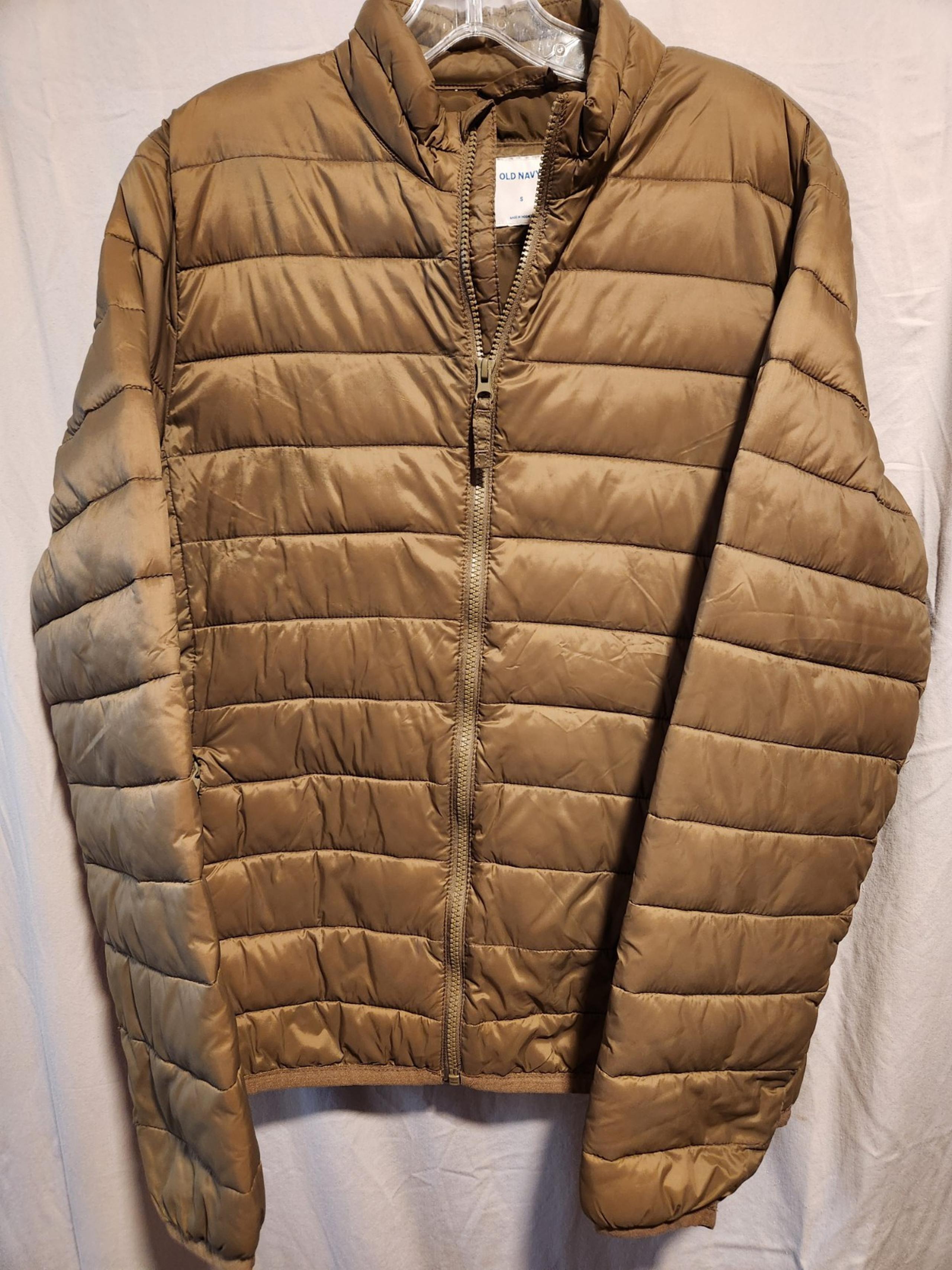 Old Navy Men's Water-Resistan t Narrow- Channel Puffer Jacket Small Aniseed