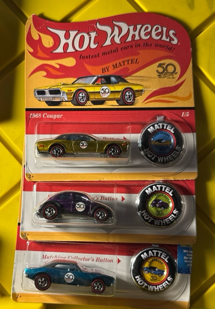 2018 Hot Wheels Redlines 50th Anniversary set of 3