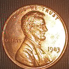 1983 Lincol Memorial Penny 2.5g rare errors coin