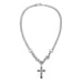 Personalised double layer diamond cross necklace pendant necklace titanium steel