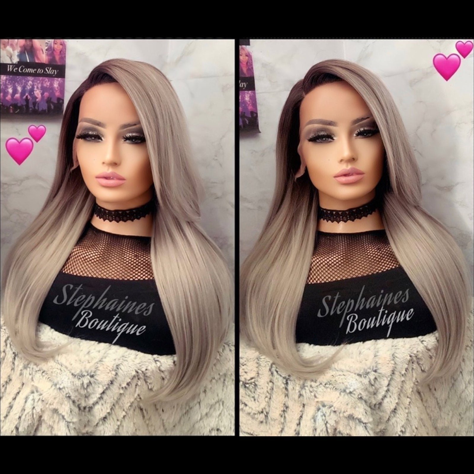 Human Hair blended lace front wig