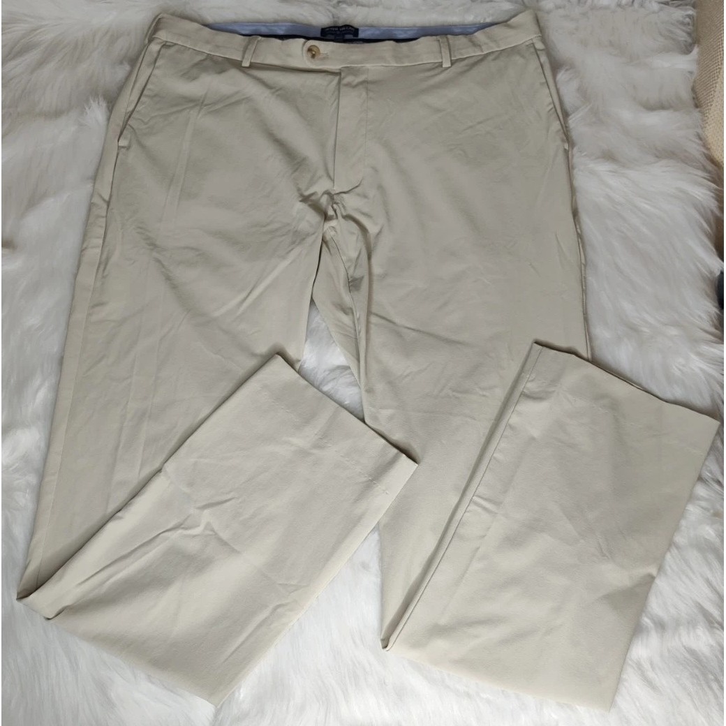 Peter Millar Crown Crafted Pants Men's 38 (38x32) Tan Performance Stretch Golf