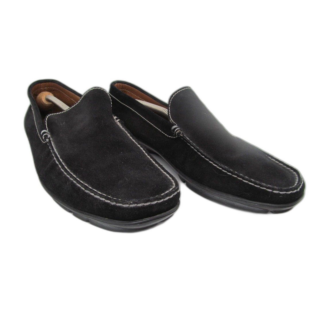 Attiva Aldo Brue Mens Black Nubuck Moc Toe Driving Loafers Size US 11.5 EUR 46
