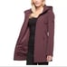 Andrew Marc Women Medium Burgundy Raincoat Jacket Softshell Removable Hood