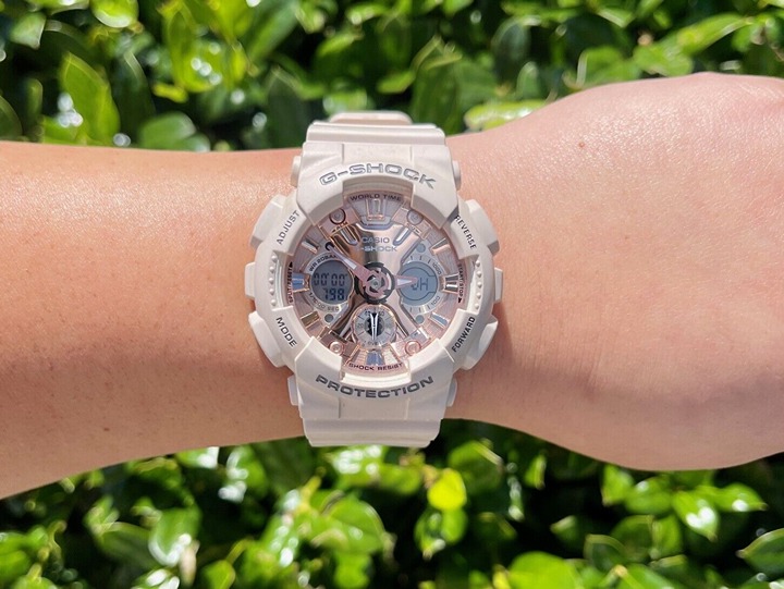 Casio Analog G-shock Model 5518 Pink with Rose gold GMA-S120MF Wristwatch