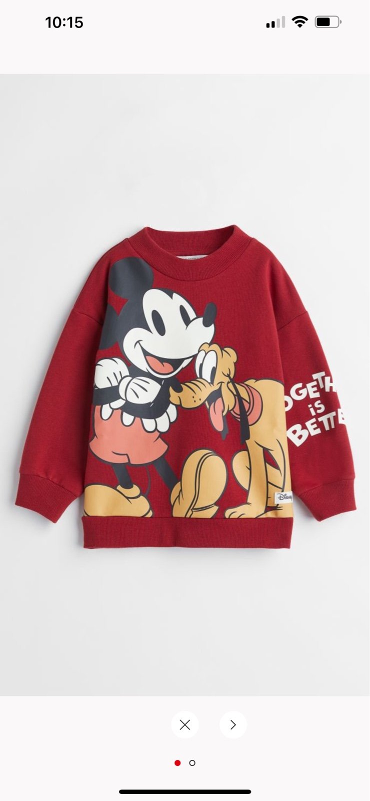h&m new sweatshirt sz 2 t Disney