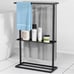 Free Standing Towel Rack for Bathroom, 2 Tiers Extra Storage Shelf with Rubber P