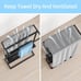 Free Standing Towel Rack for Bathroom, 2 Tiers Extra Storage Shelf with Rubber P