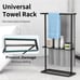 Free Standing Towel Rack for Bathroom, 2 Tiers Extra Storage Shelf with Rubber P
