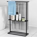 Free Standing Towel Rack for Bathroom, 2 Tiers Extra Storage Shelf with Rubber P
