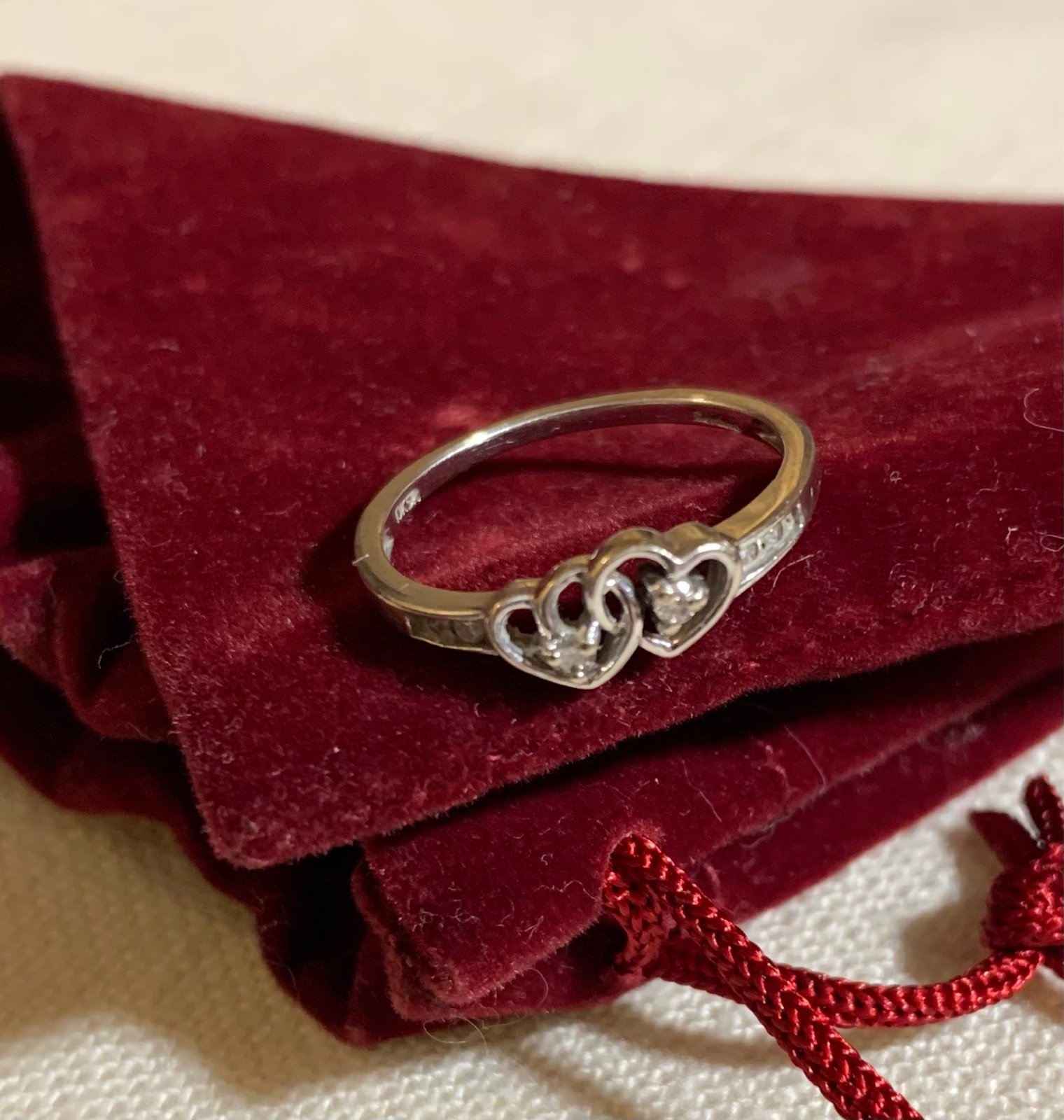 Double Heart Diamond Ring