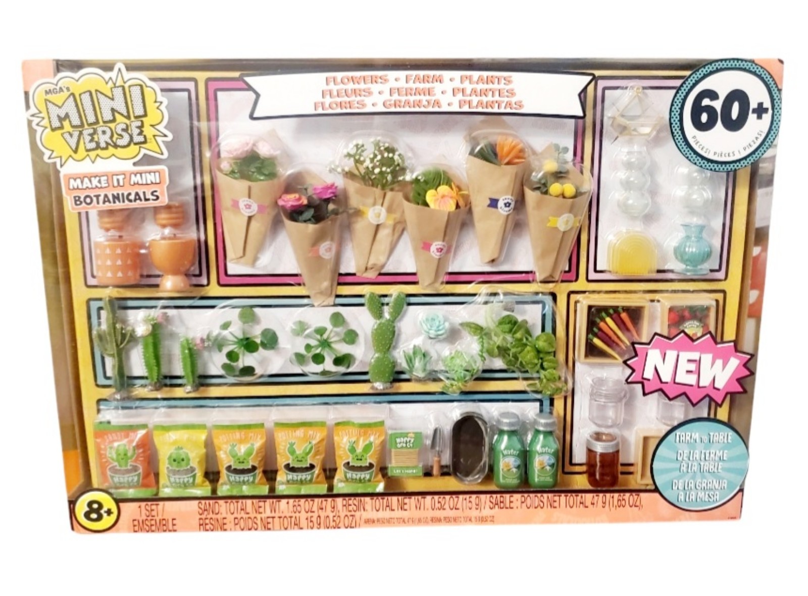 MGA's Miniverse Make It Mini Botanicals Farm to Table Flowers Plants 60+ Pieces