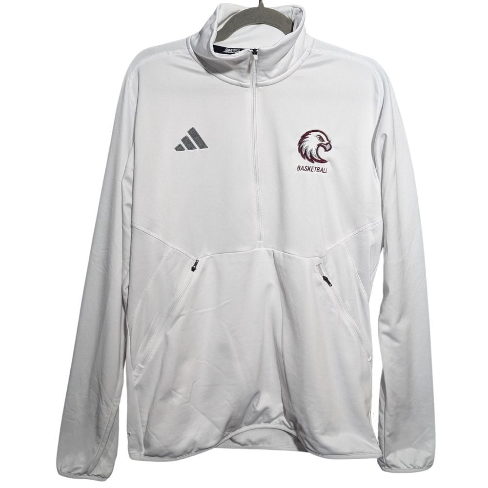 Adidas Augsburg Auggies 1/4 Zip White Sweatshirt Mock Neck Athleisure Men's M