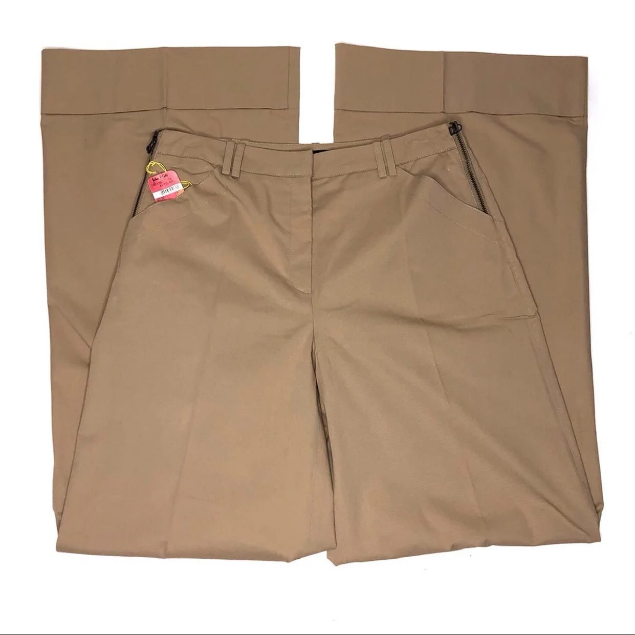 WIDE LEG KHAKI CHINO DRESS PANTS