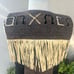 Vintage wool vest Southwest Mexican theme leather fringe beaded Oaxaca on back S