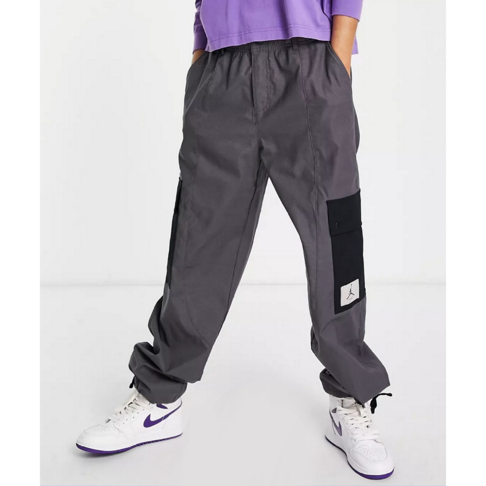 JORDAN Essential Utility Pants in Dark Grey Womens 2X