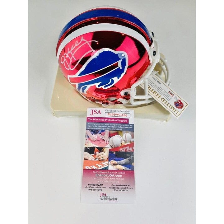 JIM KELLY SIGNED BUFFALO BILLS CHROME MINI HELMET 2000 LIMITED EDITION JSA 156