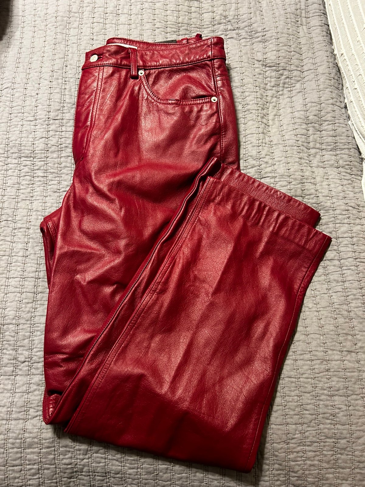 Tommy Hilfiger Vintage Women’s Red Leather Pants Size 14