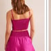 Boden Fitted Linen Strappy Top in Rose Linen Hot Pink Size 12