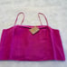 Boden Fitted Linen Strappy Top in Rose Linen Hot Pink Size 12