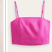 Boden Fitted Linen Strappy Top in Rose Linen Hot Pink Size 12