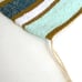 Hand woven artisan yarn wall hanging Janice Maxwell striped rustic aqua blue