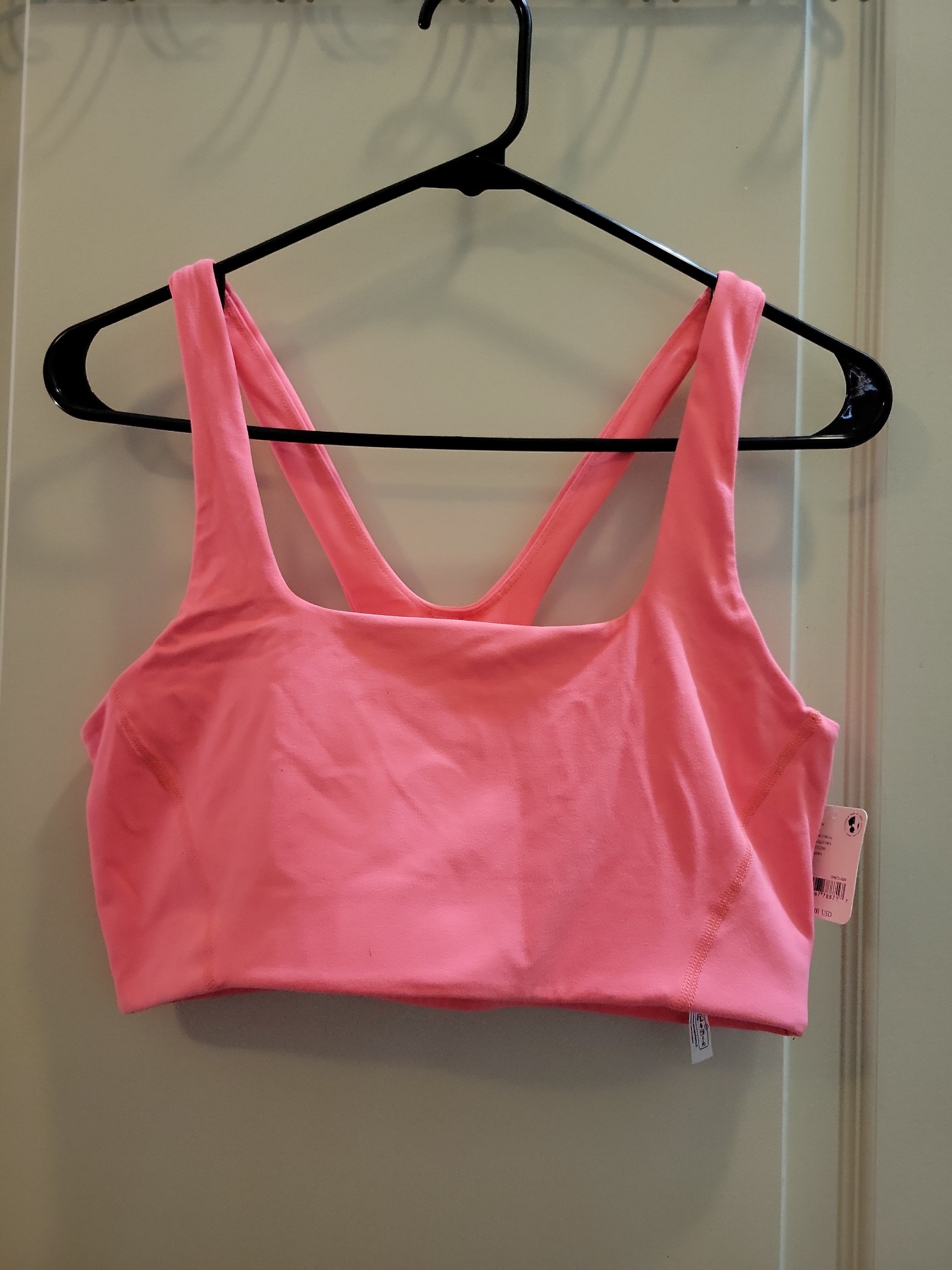 Free People Neon Coral Sports Bra