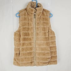 Be Boundless womens tan faux fur puffer reversible vest Size medium