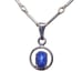 Vintage Blue Star Sapphire Sterling Silver Pendant Necklace ITALY