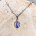 Vintage Blue Star Sapphire Sterling Silver Pendant Necklace ITALY