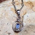 Vintage Blue Star Sapphire Sterling Silver Pendant Necklace ITALY