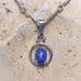 Vintage Blue Star Sapphire Sterling Silver Pendant Necklace ITALY