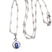 Vintage Blue Star Sapphire Sterling Silver Pendant Necklace ITALY