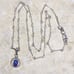 Vintage Blue Star Sapphire Sterling Silver Pendant Necklace ITALY