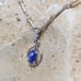 Vintage Blue Star Sapphire Sterling Silver Pendant Necklace ITALY