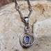 Vintage Blue Star Sapphire Sterling Silver Pendant Necklace ITALY