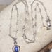 Vintage Blue Star Sapphire Sterling Silver Pendant Necklace ITALY