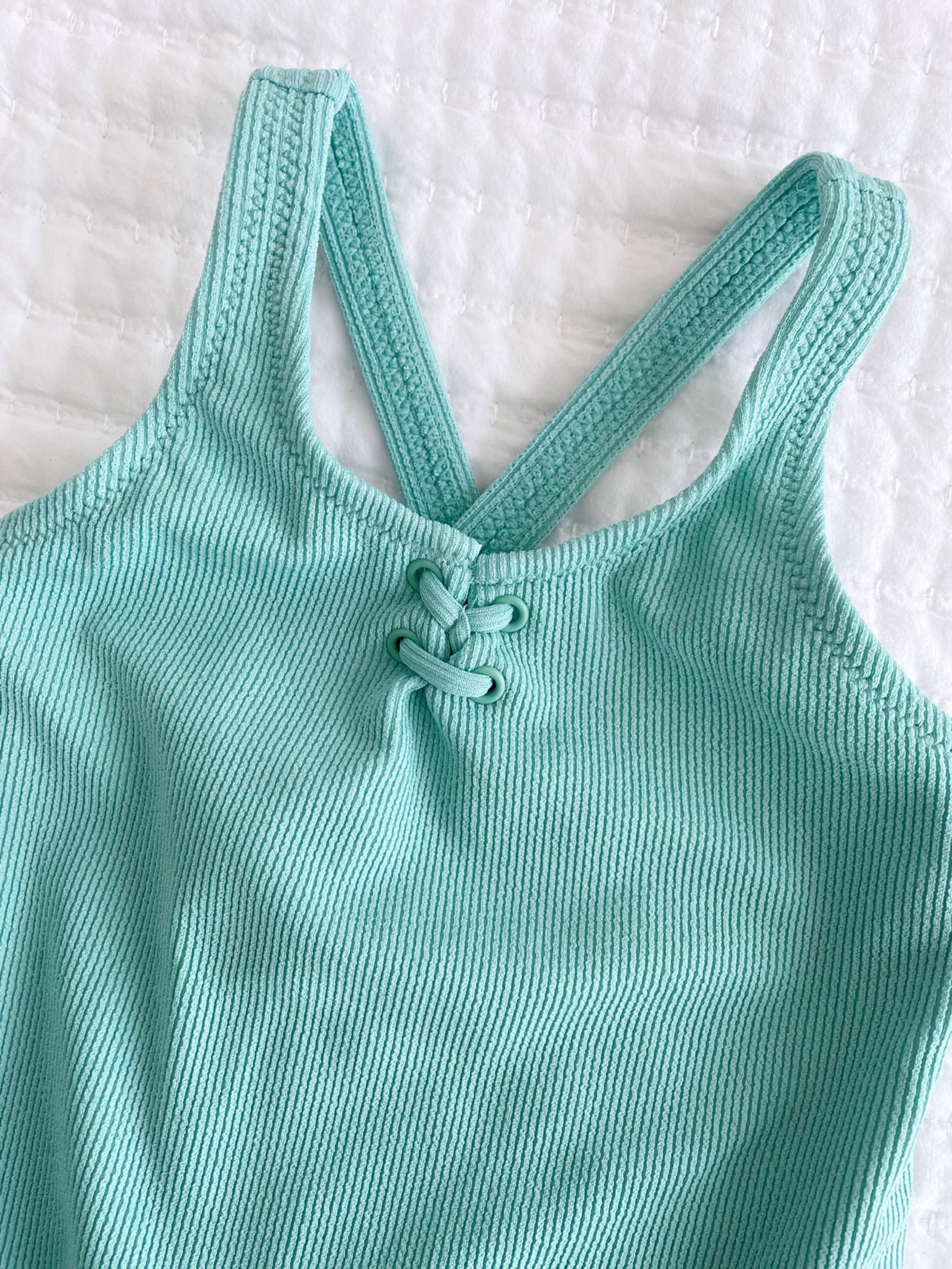 NWT ZARA Girl’s Swim One Piece Swimsuit Turquoise 4-5yrs