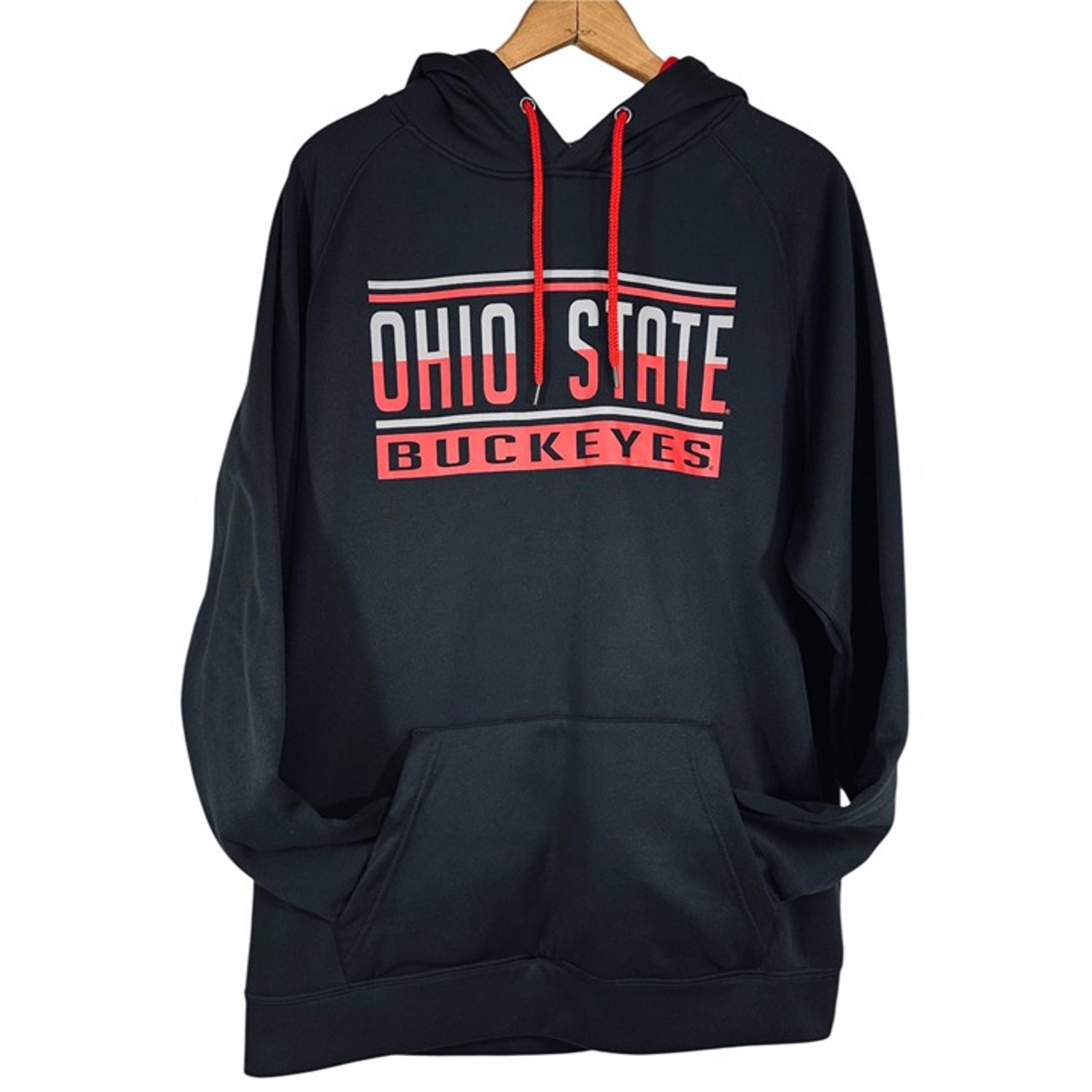 Ohio State Buckeyes Black Hoodie Sweatshirt L Colosseum 100% Polyester Mens