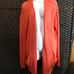 coral colord open front cardigan