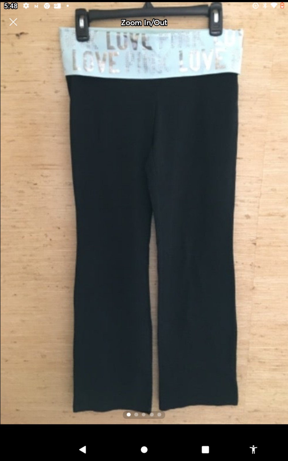 PINK Teal Bling Yoga Black Pants With Bling