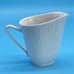 Vintage MCM Hutschenreuther Apart Creamer Covered Sugar Set White Embossed Lines