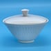 Vintage MCM Hutschenreuther Apart Creamer Covered Sugar Set White Embossed Lines