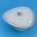 Vintage MCM Hutschenreuther Apart Creamer Covered Sugar Set White Embossed Lines