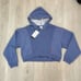 Nike Cropped Hoodie Womens Small Blue Fleece Training Pullover DD4638 493