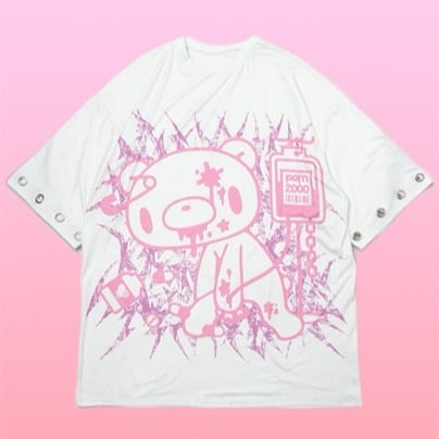 NEW ACDC Rag - Gloomy Bear Pastel Gloomy Ring White Oversized Tee