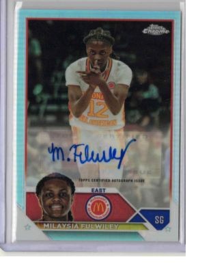 2023 Topps Chrome McDonald's All American Milaysia Fulwiley Chrome Autograph