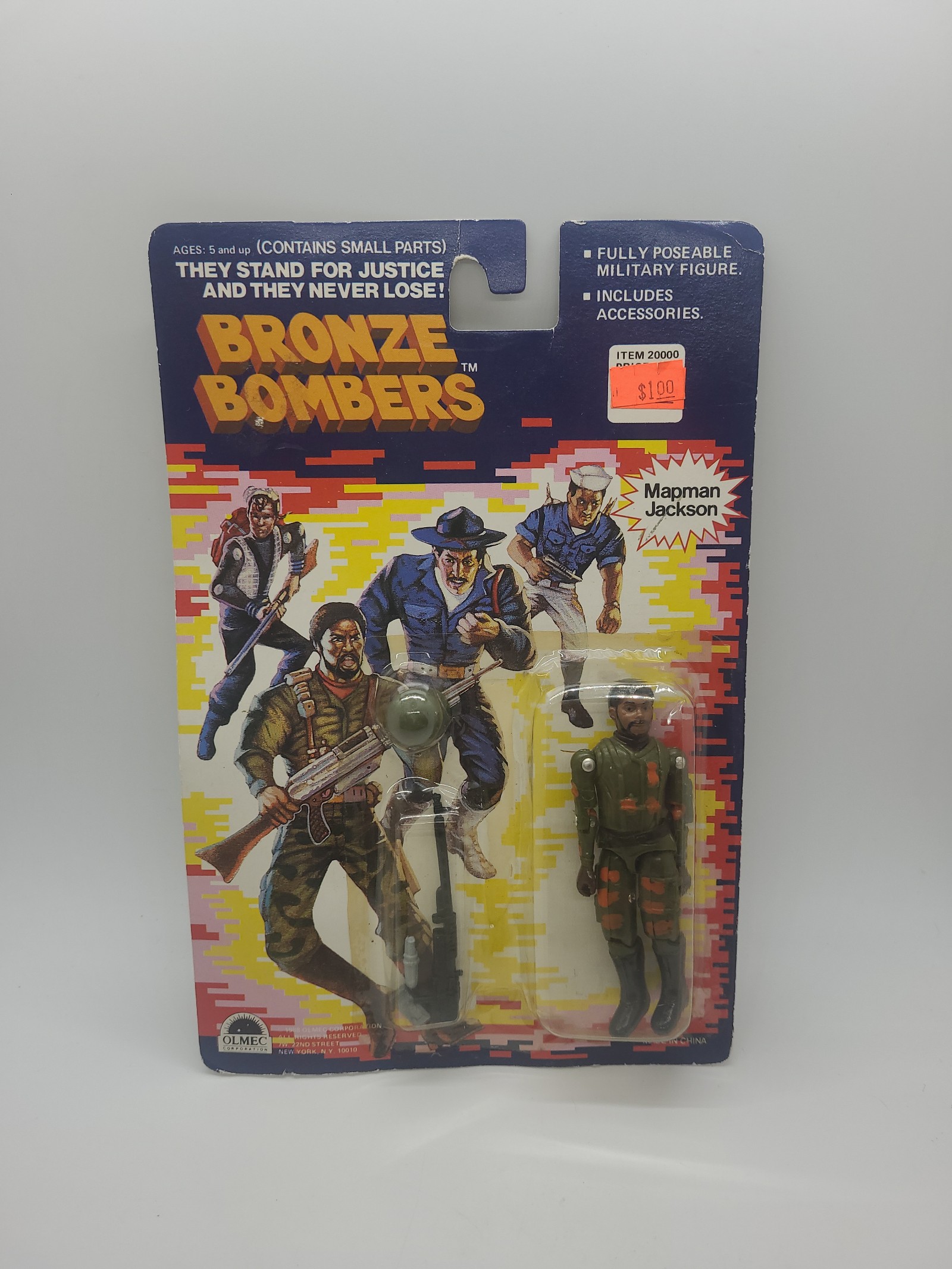RARE HTF 1988 Olmec Toys Bronze Bombers Mapman Jackson 3.75 Action Figure