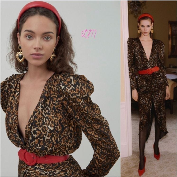 Ronny Kobo Astrid Leopard Burnout Velvet Dress Size Extra Small XS Black Brown