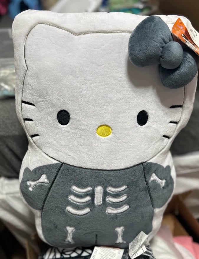 hello kitty halloween skeleton pillow